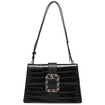 Black&Gold Crocodile College Style Bag