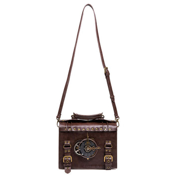 Steampunk Industrial Retro Style Single Shoulder Slant Tote Biker Bag