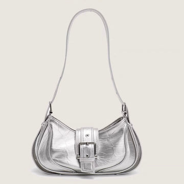 Silver Handbag Baguette Bag
