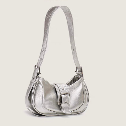 Silver Handbag Baguette Bag